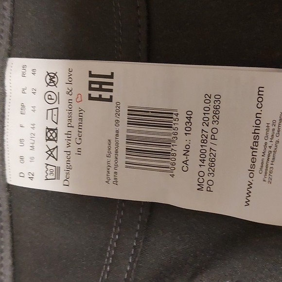 Olsen slim fit eco suede pants size 12 bnwt - Picture 6 of 6